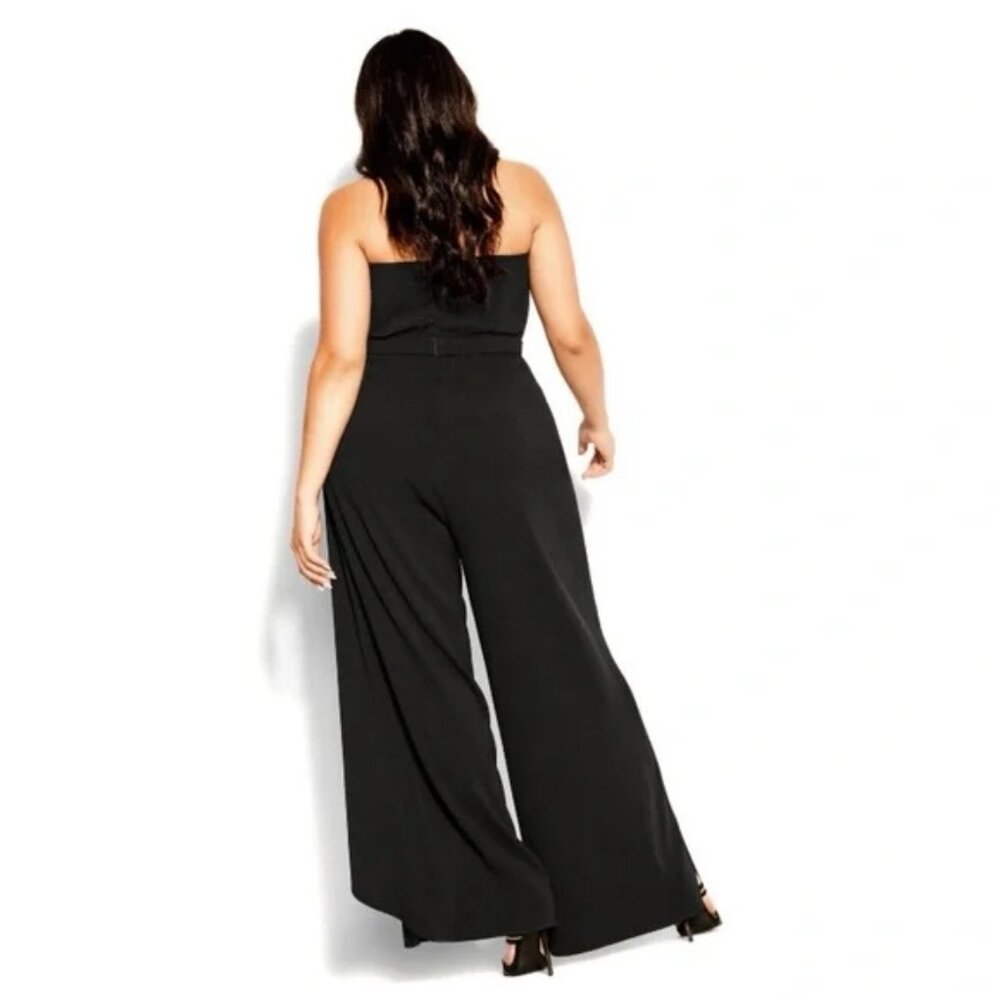 City Chic Attract Jumpsuit Black Size 18 - Picture 2 of 5